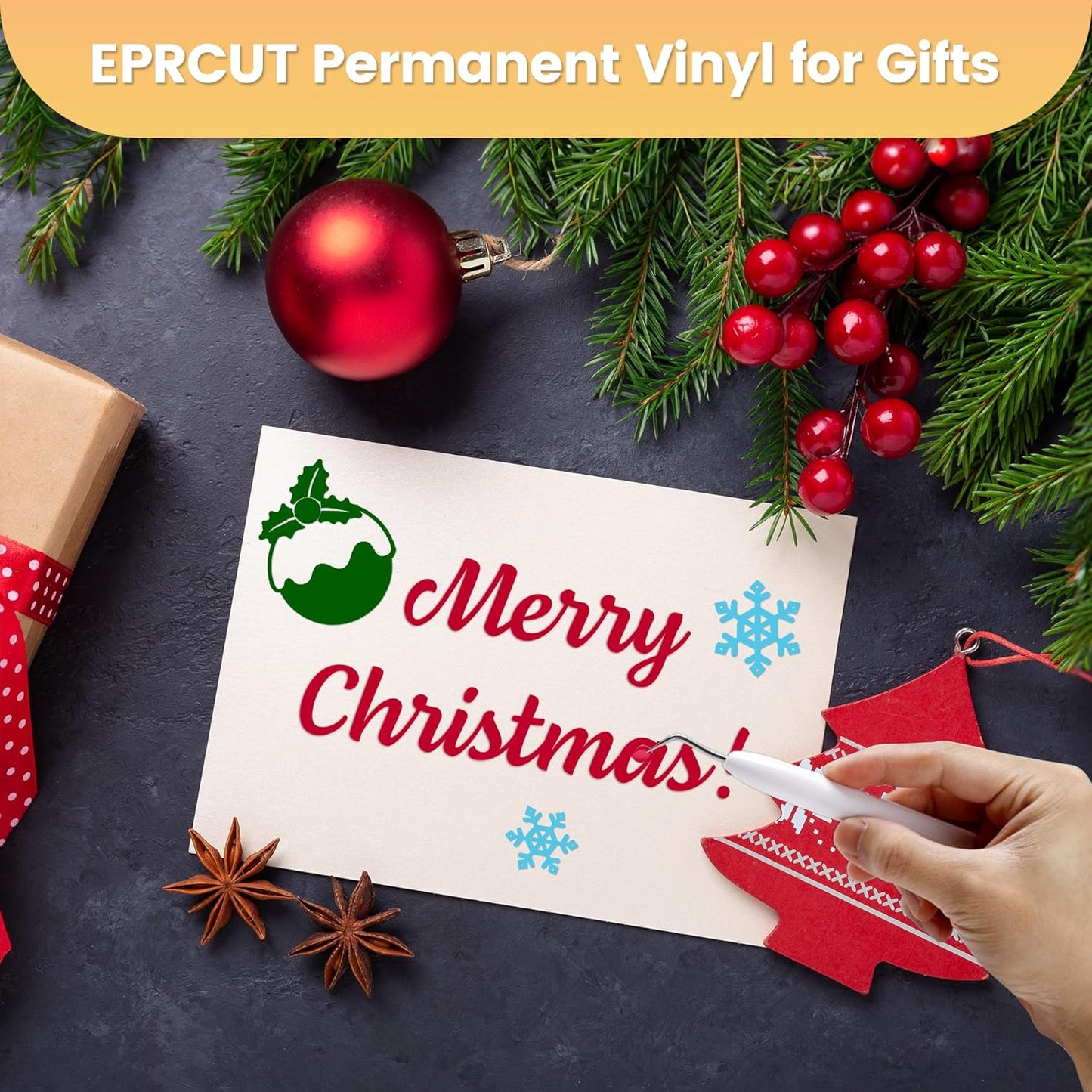 EPRCUT 12" x 12" Permanent Vinyl Sheets, 250 Sheets Adhesive Vinyl Bundle, Outdoor Waterproof Permanent Vinyl for All Cutting Machine Craft Cutter, DIY Mug, Home, Wall Decal, Glossy, Matte