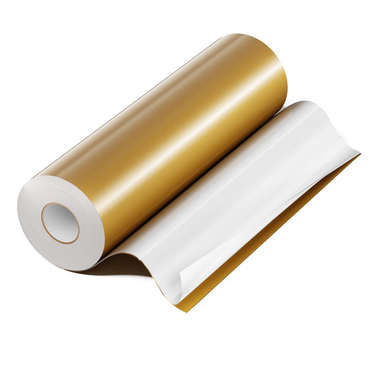 EPRCUT Dull Golden Permanent Vinyl 12'' x 50FT roll for All Cutting Machine, Outdoor Festival Decorations Permanent Glossy Vinyl, Home DIY Craft Stickers Home Decor Wall Decals, DIY Mug