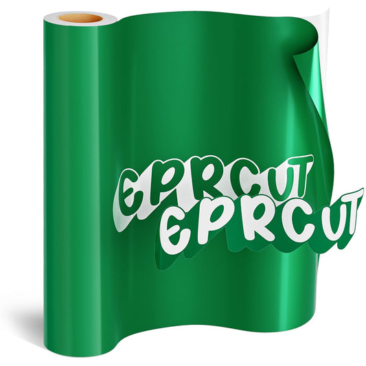 EPRCUT Green Permanent Vinyl 12'' x 15FT roll for All Cutting Machine, Outdoor Permanent Glossy Vinyl, Home DIY Craft Stickers Home Decor Wall Decals, DIY Mug